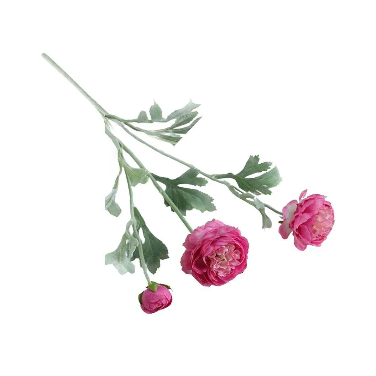 5pcs Artificial Peony Silk Flowers Bouquet Decor Faux Floral Arrangements - Purple Red - Mekamart Australia