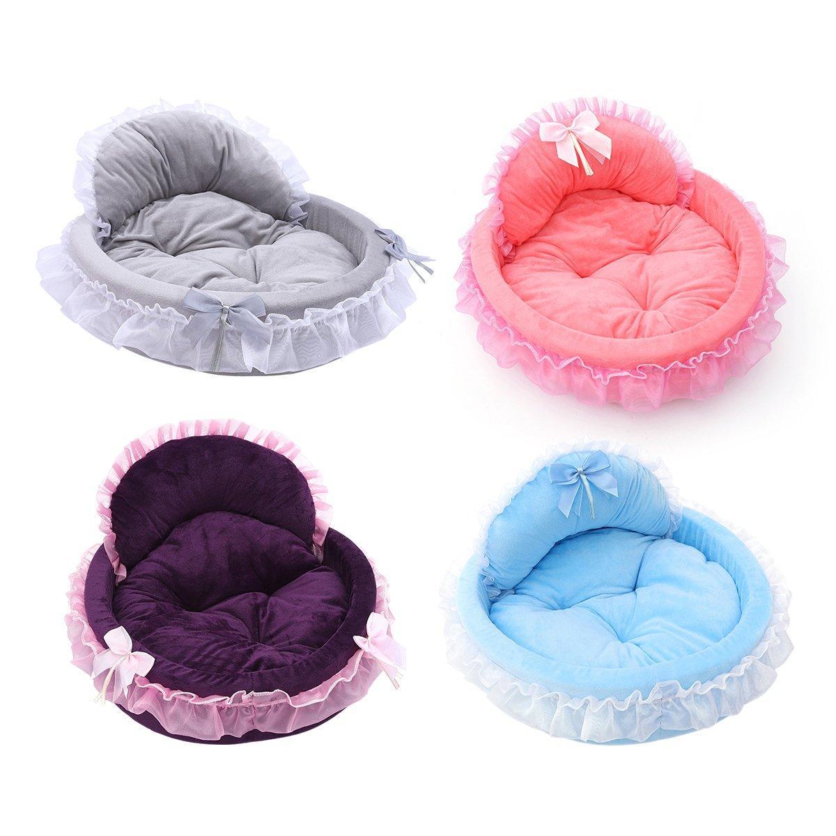 Princess Pet Kennel Soft Comfortable Cat and Dog Bed House for Small Pets - Grey - Mekamart Australia