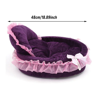 Princess Pet Kennel Soft Comfortable Cat and Dog Bed House for Small Pets - Grey - Mekamart Australia