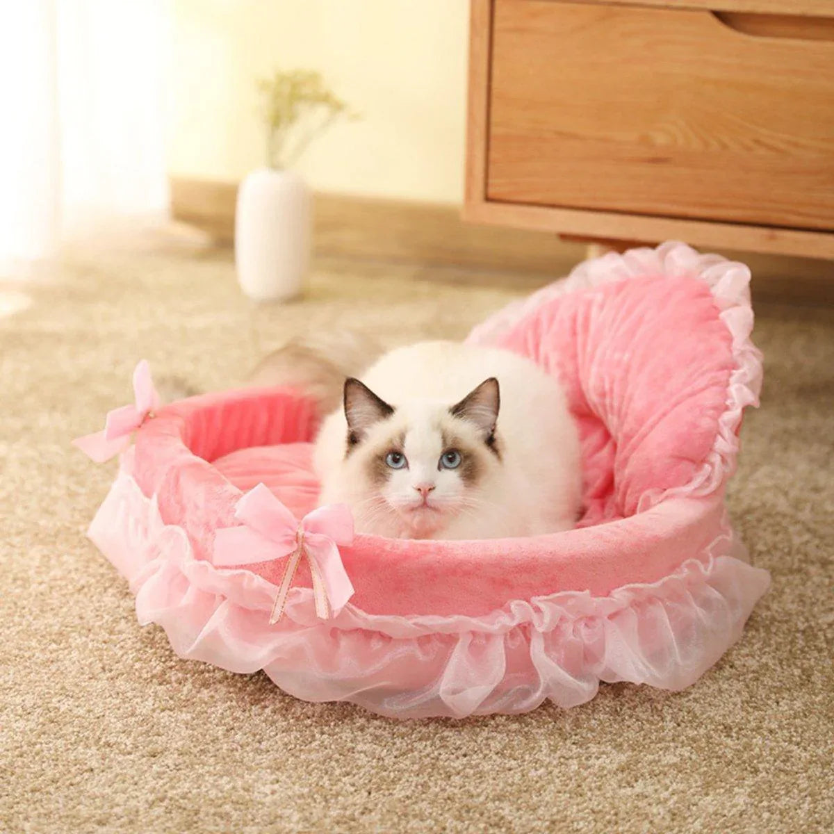 Princess Pet Kennel Soft Comfortable Cat and Dog Bed House for Small Pets - Grey - Mekamart Australia