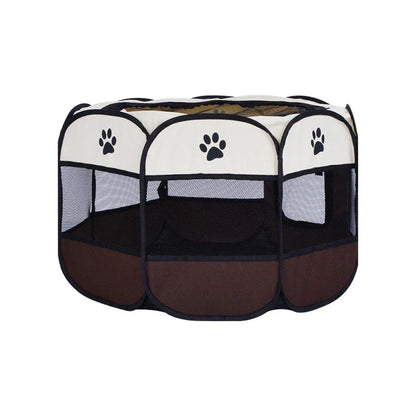 Pet Fence Indoor Cat Dog Tent Octagonal Fence Portable Foldable Cage Kennel - S-Pink - Mekamart Australia