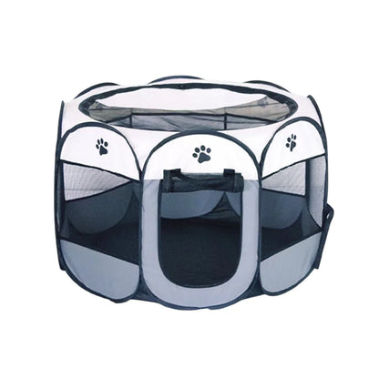 Pet Fence Indoor Cat Dog Tent Octagonal Fence Portable Foldable Cage Kennel - S-Pink - Mekamart Australia