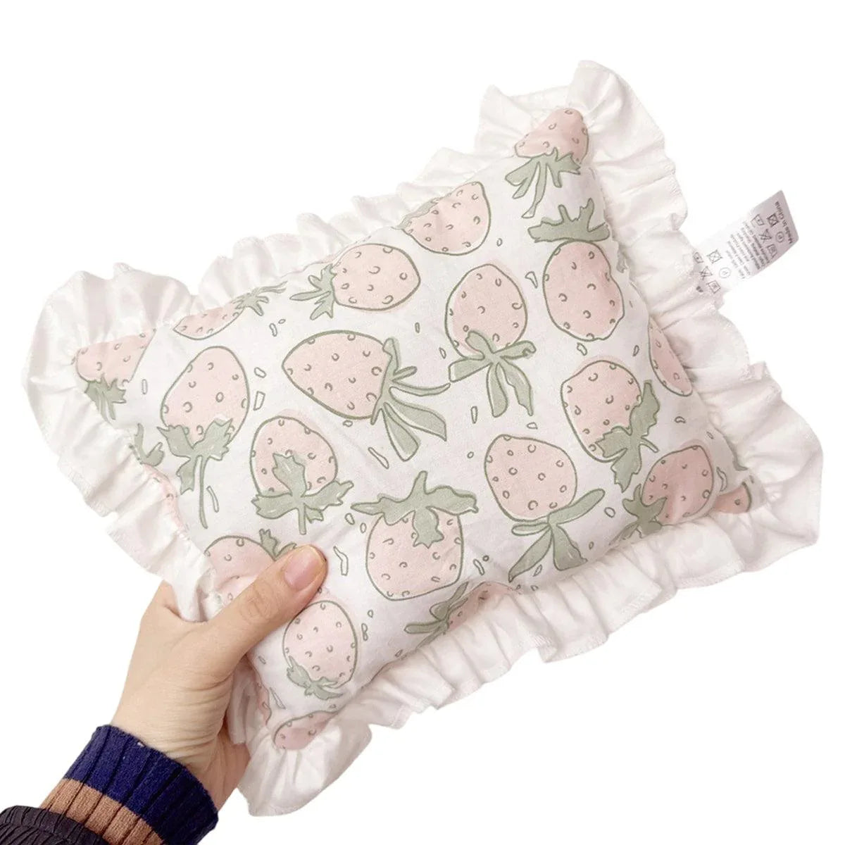 Lace Cat Pillow Soft Pet Cushion for Sleeping Comfortable Kitty Bed Cushion - White Strawberry - Mekamart Australia