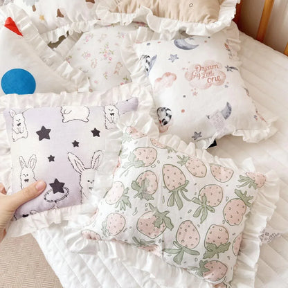 Lace Cat Pillow Soft Pet Cushion for Sleeping Comfortable Kitty Bed Cushion - White Moon - Mekamart Australia