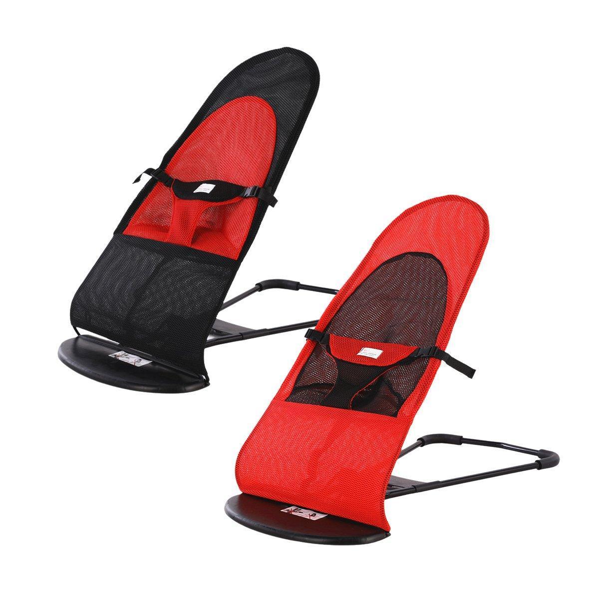 Pet Rocking Chair for Dogs Cats Foldable Pet Bed Portable Sleeping Lounger Chair - Red - Mekamart Australia