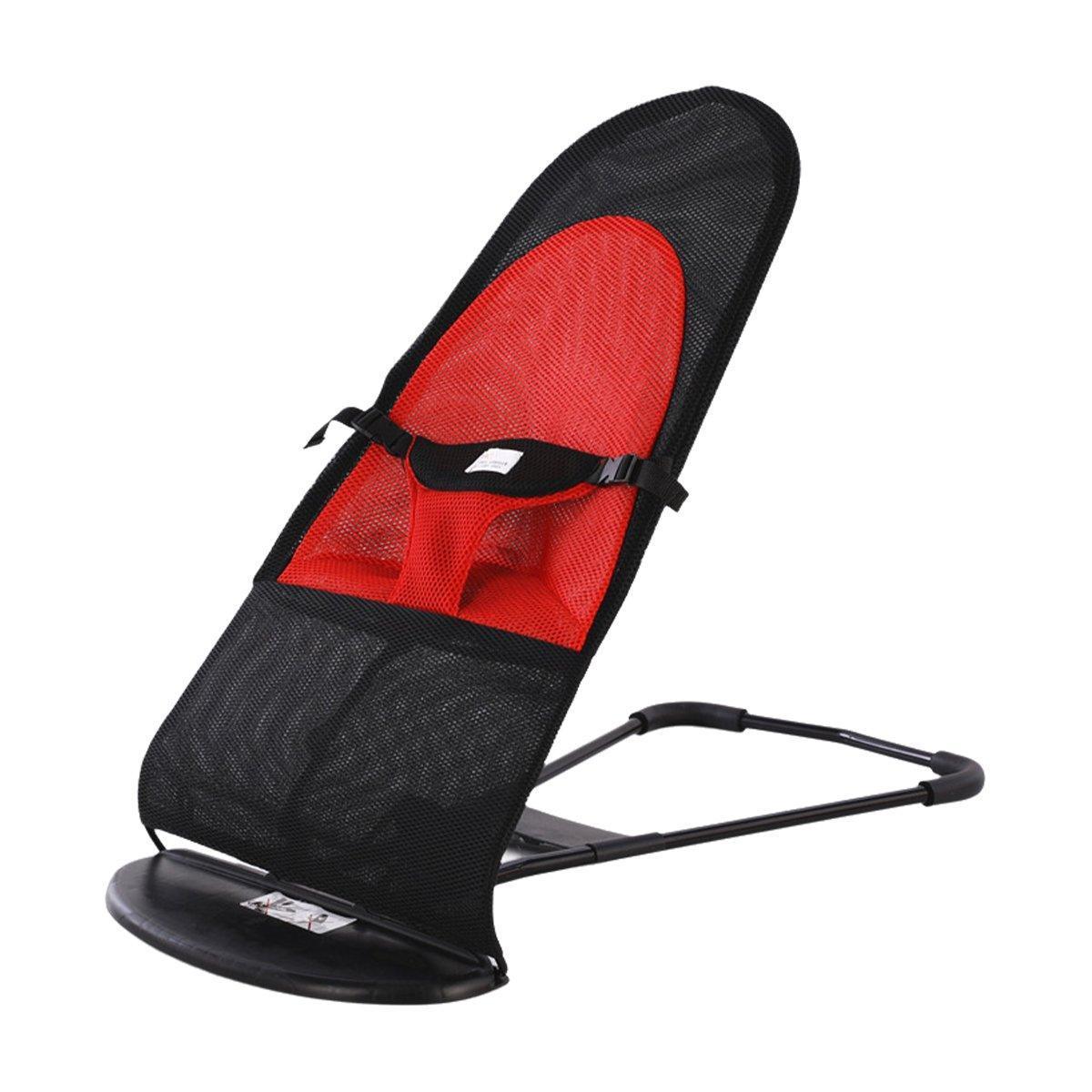 Pet Rocking Chair for Dogs Cats Foldable Pet Bed Portable Sleeping Lounger Chair - Red - Mekamart Australia
