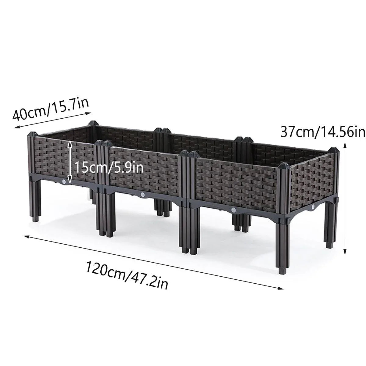 Outdoor Rectangular Balcony Vegetable Planter Box Garden Flower Planting - Mekamart Australia