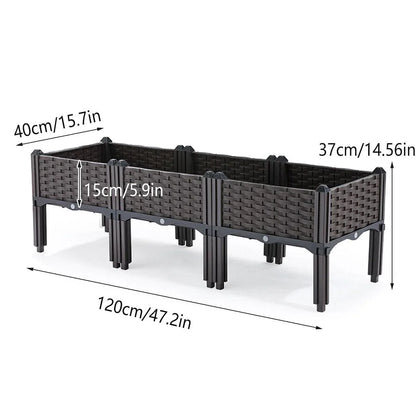 Outdoor Rectangular Balcony Vegetable Planter Box Garden Flower Planting - Mekamart Australia