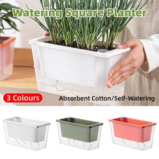 Balcony Vegetable Pot Planter Lazy Self Priming Flower Pot for Indoor Gardening - White - Mekamart Australia