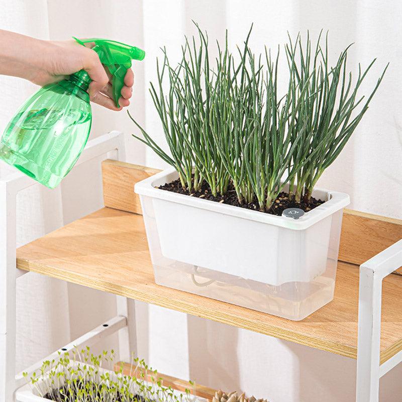 Balcony Vegetable Pot Planter Lazy Self Priming Flower Pot for Indoor Gardening - White - Mekamart Australia