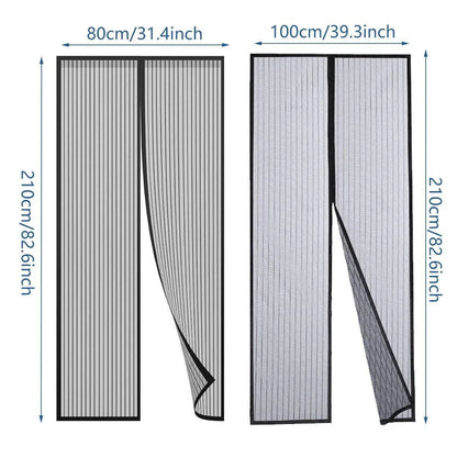 Striped Screen Door Curtain Mesh with Auto Close for Insect Protection and Ventilation - 80*210cm - Mekamart Australia