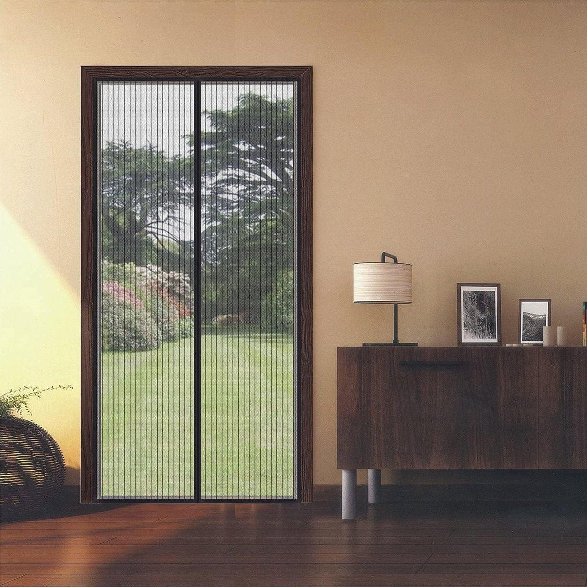 Striped Screen Door Curtain Mesh with Auto Close for Insect Protection and Ventilation - 80*210cm - Mekamart Australia