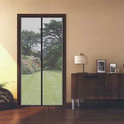 Striped Screen Door Curtain Mesh with Auto Close for Insect Protection and Ventilation - 80*210cm - Mekamart Australia