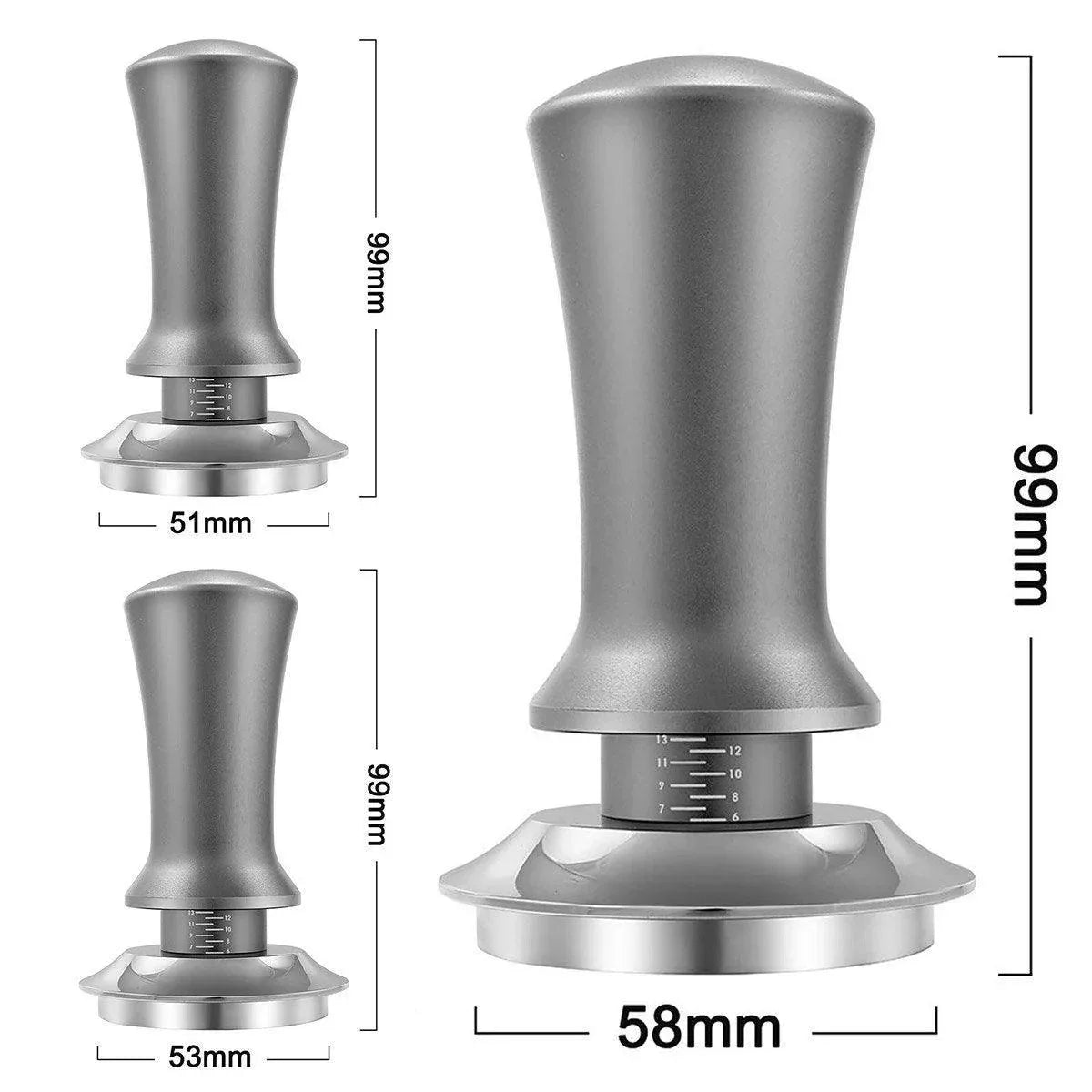 Adjustable Coffee Tamper with Scale Constant Pressure Espresso Powder Press Tool - Black-58mm - Mekamart Australia