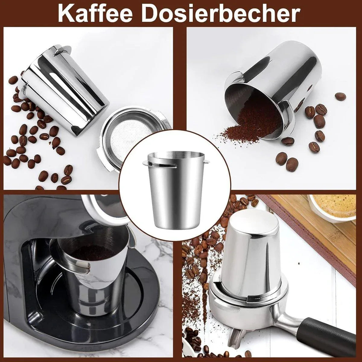 58mm Stainless Steel Coffee Catchers Coffee Maker Handle Accessories Durable Use - Black - Mekamart Australia