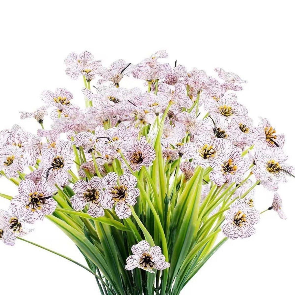 12pcs Artificial Flowers Set for Home Decor Wedding Party Fake Floral Decor - Blue - Mekamart Australia