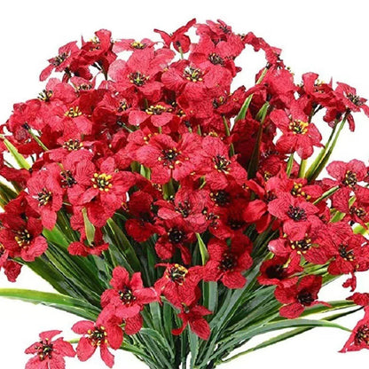 12pcs Artificial Flowers Set for Home Decor Wedding Party Fake Floral Decor - Blue - Mekamart Australia