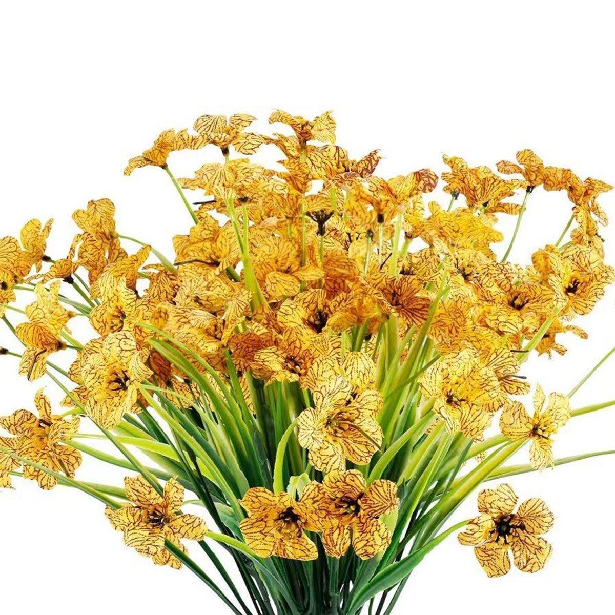 12pcs Artificial Flowers Set for Home Decor Wedding Party Fake Floral Decor - Blue - Mekamart Australia