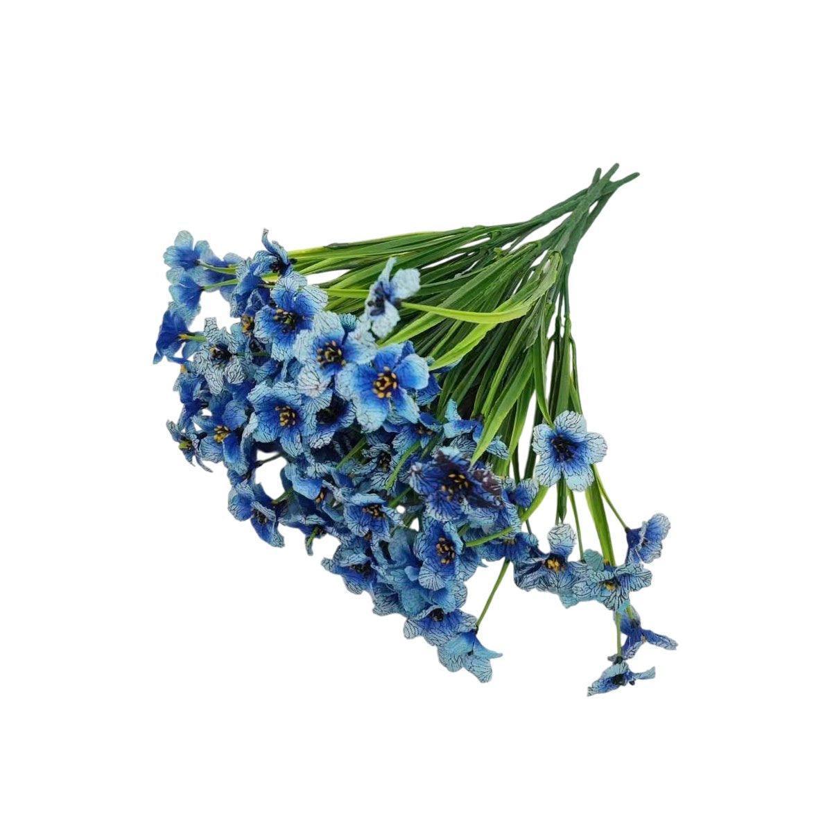 12pcs Artificial Flowers Set for Home Decor Wedding Party Fake Floral Decor - Blue - Mekamart Australia