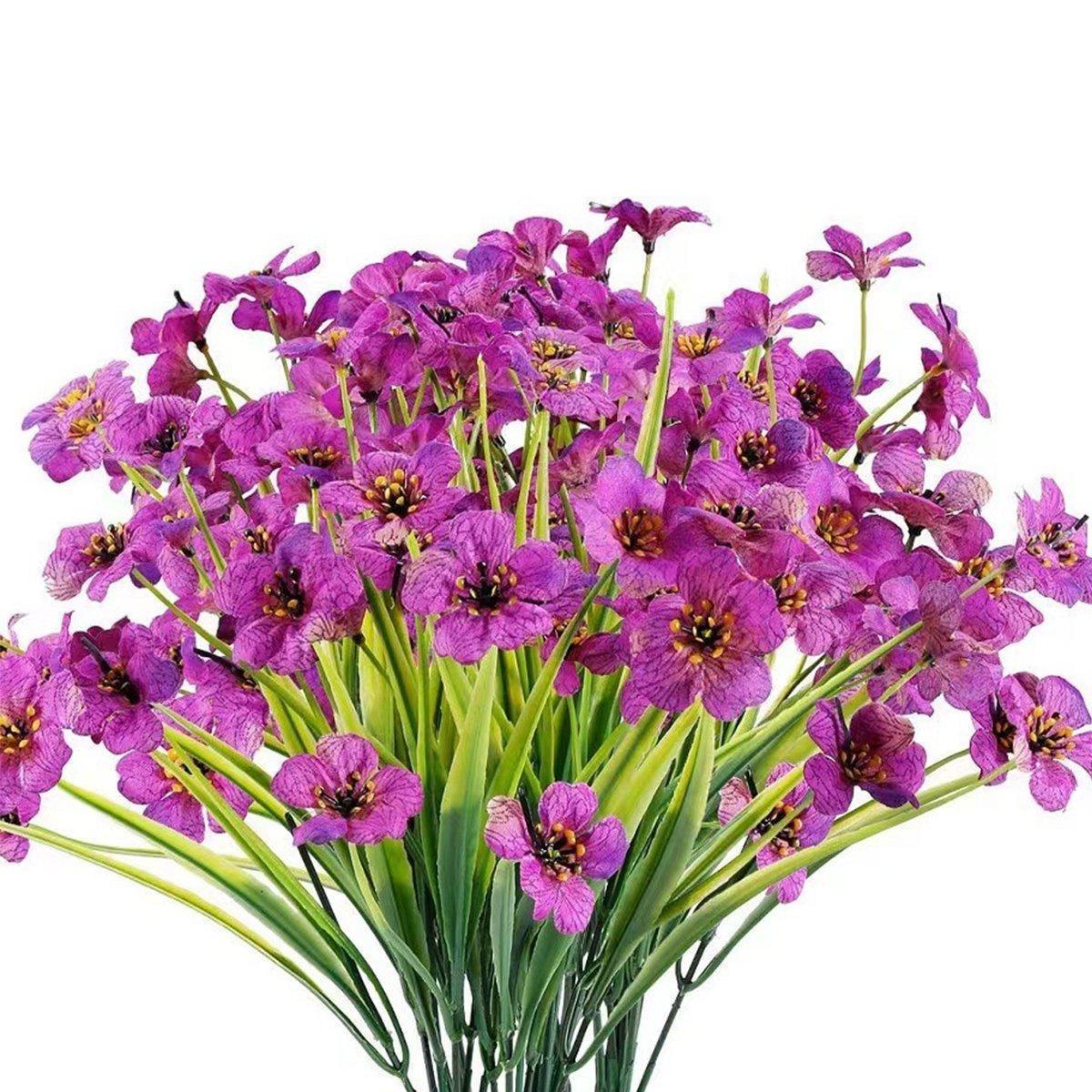 12pcs Artificial Flowers Set for Home Decor Wedding Party Fake Floral Decor - Blue - Mekamart Australia