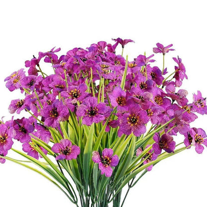 12pcs Artificial Flowers Set for Home Decor Wedding Party Fake Floral Decor - Blue - Mekamart Australia