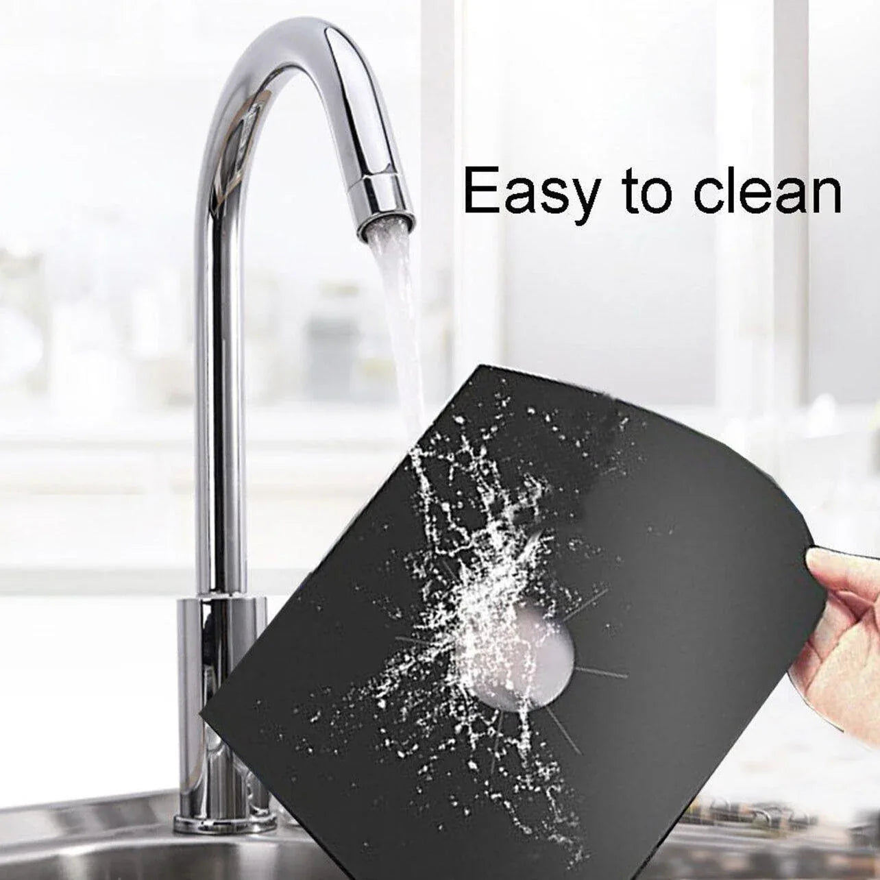 Gas Stove Burner Covers Reusable Hob Protectors Non Stick Liner Pad 4 Pcs - 4 PCS Black - Mekamart Australia
