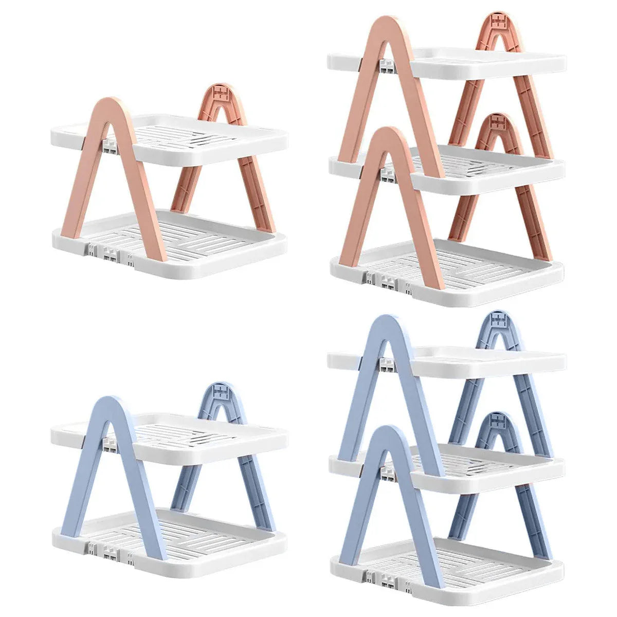 2/3 Tier Removable Shoe Rack Folding Storage Shelf Simple Space Saving Organizer - 2Tier-Pink - Mekamart Australia