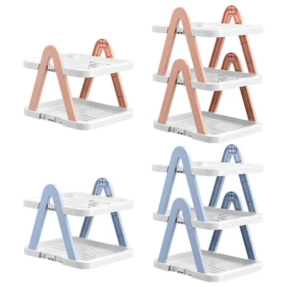 2/3 Tier Removable Shoe Rack Folding Storage Shelf Simple Space Saving Organizer - 3Tier-Pink - Mekamart Australia