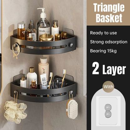 Bathroom Corner Shower Shelf Shampoo Soap Holder Rack Storage Organiser Caddy - Mekamart Australia