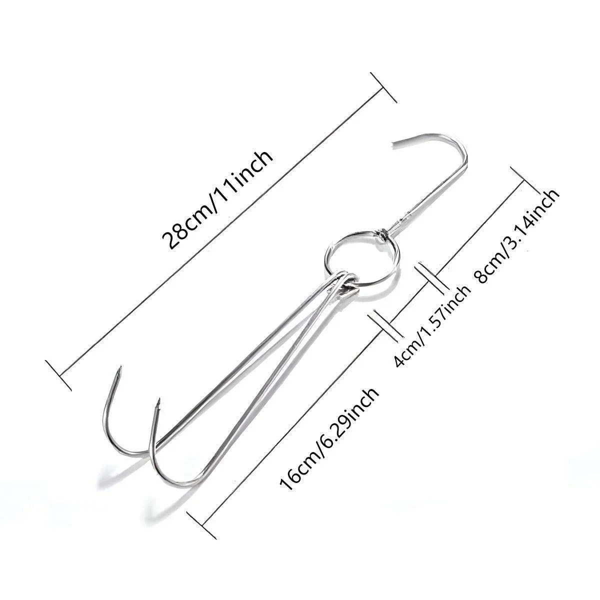 10PCS Stainless Steel Roast Duck Hooks Duty Double Hooks for Chicken Meat Goose - Mekamart Australia