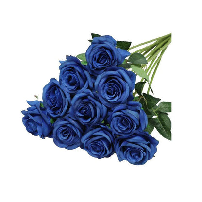 10pcs Artificial Silk Simulation Rose Flowers - Wedding Party Home Decorations - Gold - Mekamart Australia