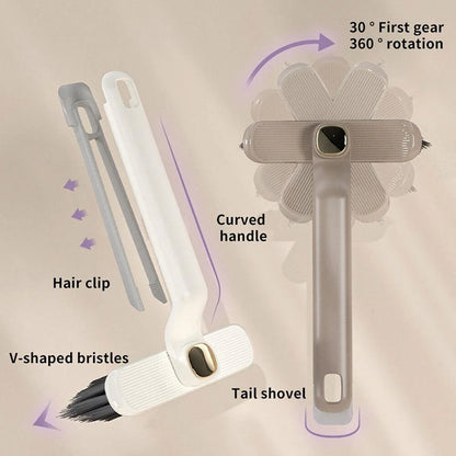 Multi-Functional Rotary Cleaning Brush Hard Bristle Slot Seam Wall Tile Brush - Coffee - Mekamart Australia
