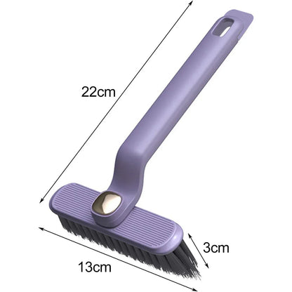 Multi-Functional Rotary Cleaning Brush Hard Bristle Slot Seam Wall Tile Brush - Purple - Mekamart Australia