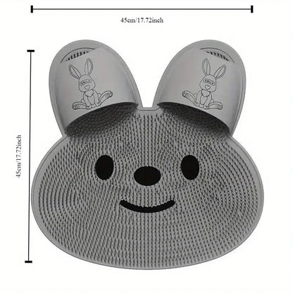 Silicone Foot Scrubber Rabbit Tub Mat Suction Cup Exfoliating Brush Cleaning Mat - Khaki - Mekamart Australia