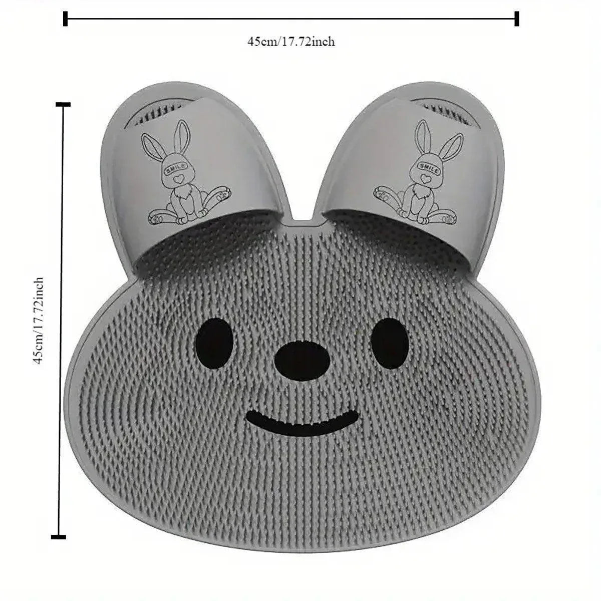 Silicone Foot Scrubber Rabbit Tub Mat Suction Cup Exfoliating Brush Cleaning Mat - Pink - Mekamart Australia