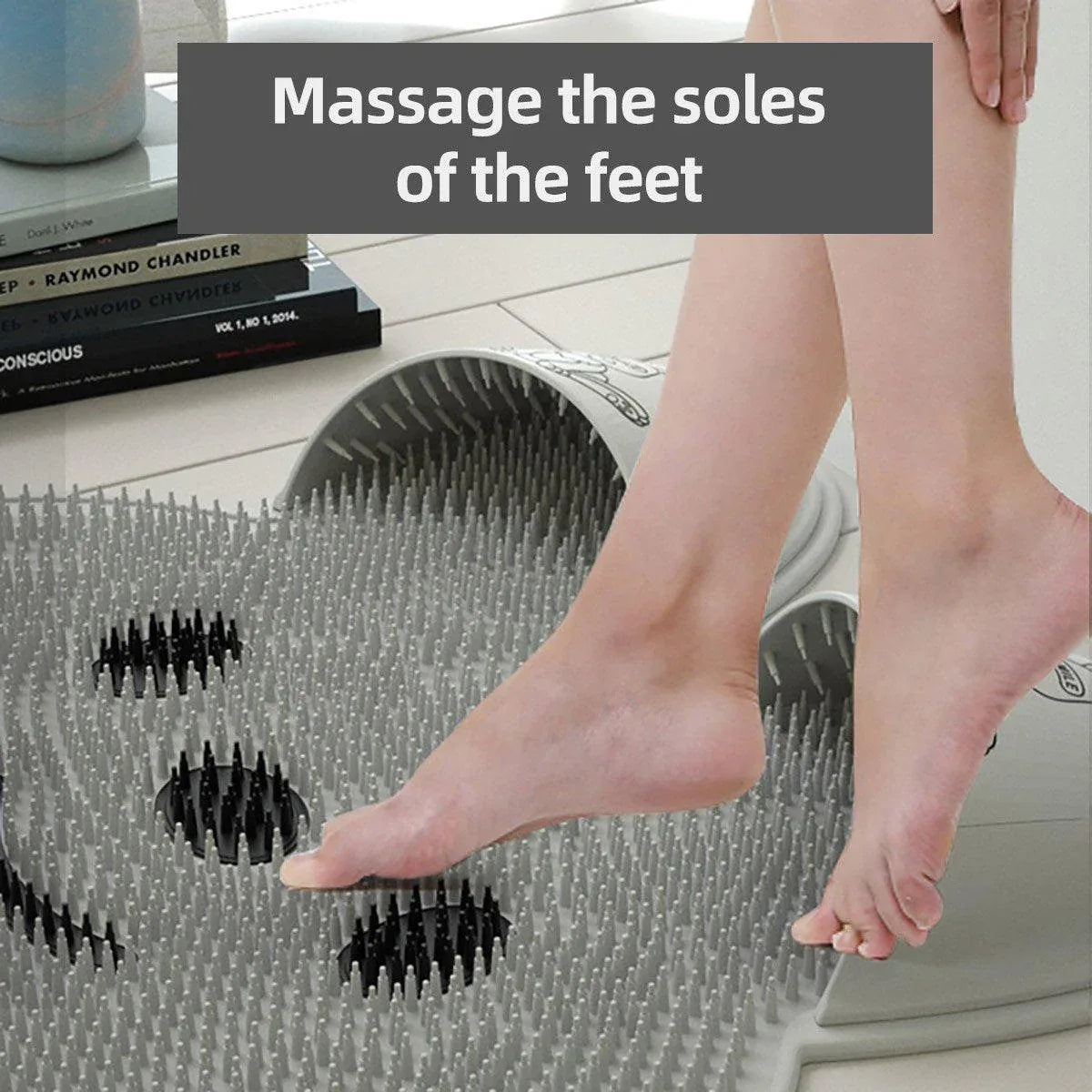 Silicone Foot Scrubber Rabbit Tub Mat Suction Cup Exfoliating Brush Cleaning Mat - White - Mekamart Australia