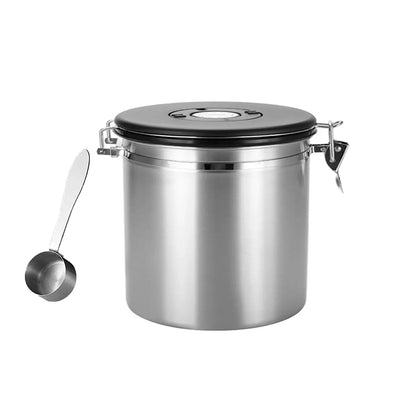 Coffee Powder Sealed Jar Airtight Storage Container for Kitchen Tea Sugar Beans - Silvery-1500ml - Mekamart Australia