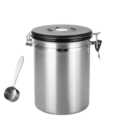 Coffee Powder Sealed Jar Airtight Storage Container for Kitchen Tea Sugar Beans - Silvery-1500ml - Mekamart Australia