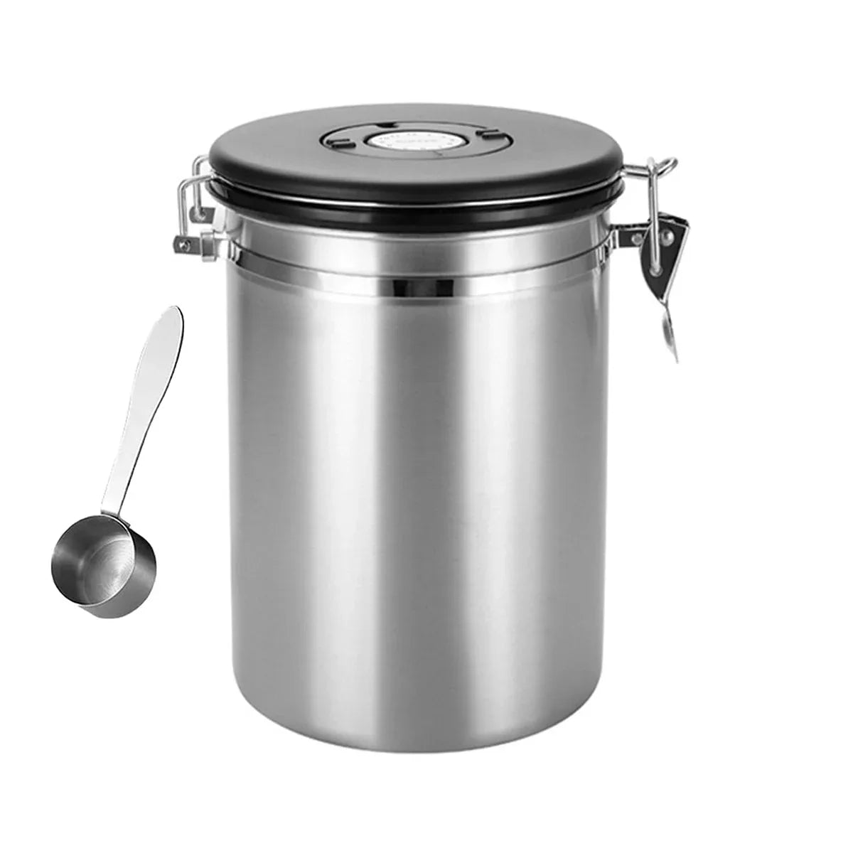 Coffee Powder Sealed Jar Airtight Storage Container for Kitchen Tea Sugar Beans - Silvery-1500ml - Mekamart Australia
