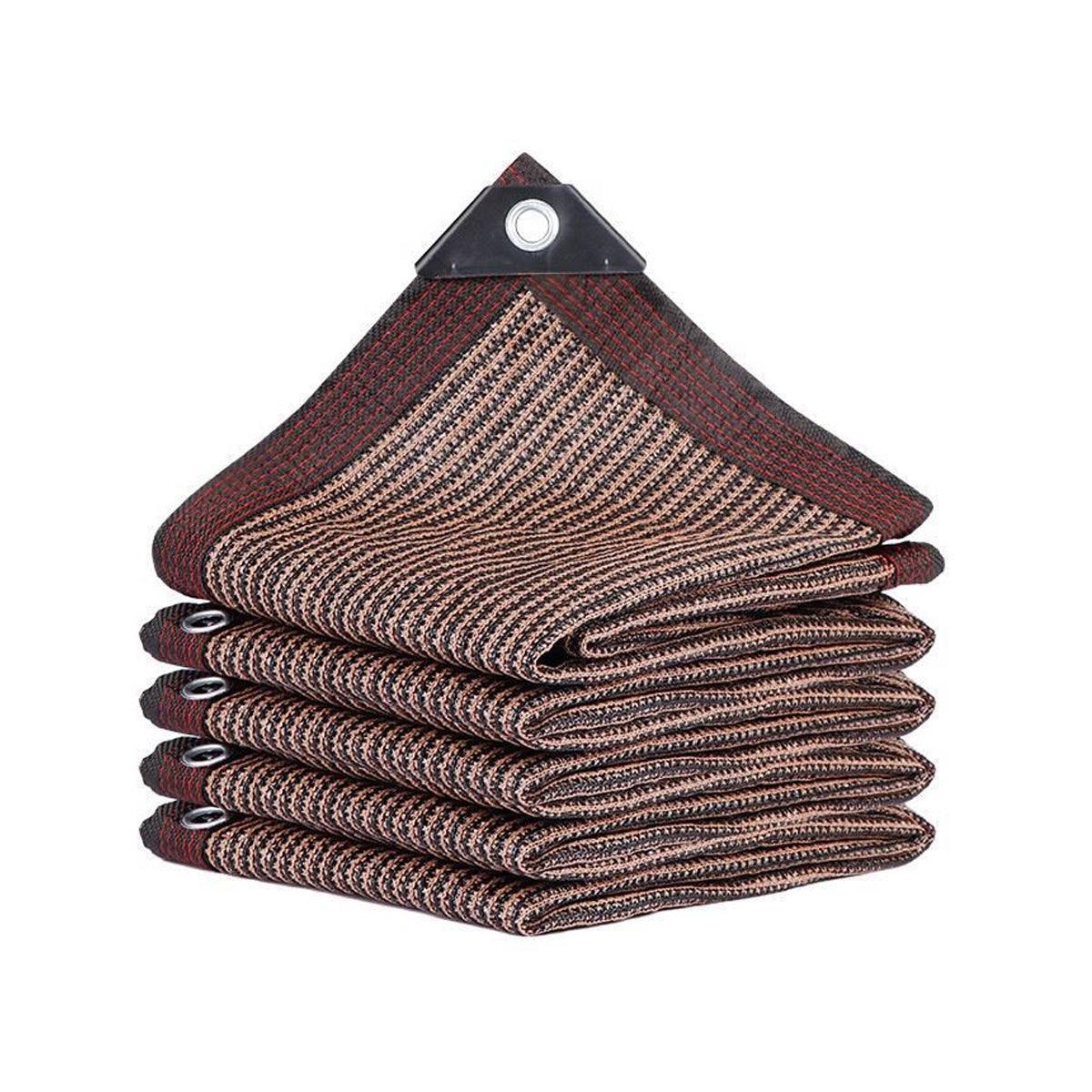 Breathable Sun Shade Sail Canopy Cover Curved Edge Patio Awning Outdoor Brown - Mekamart Australia