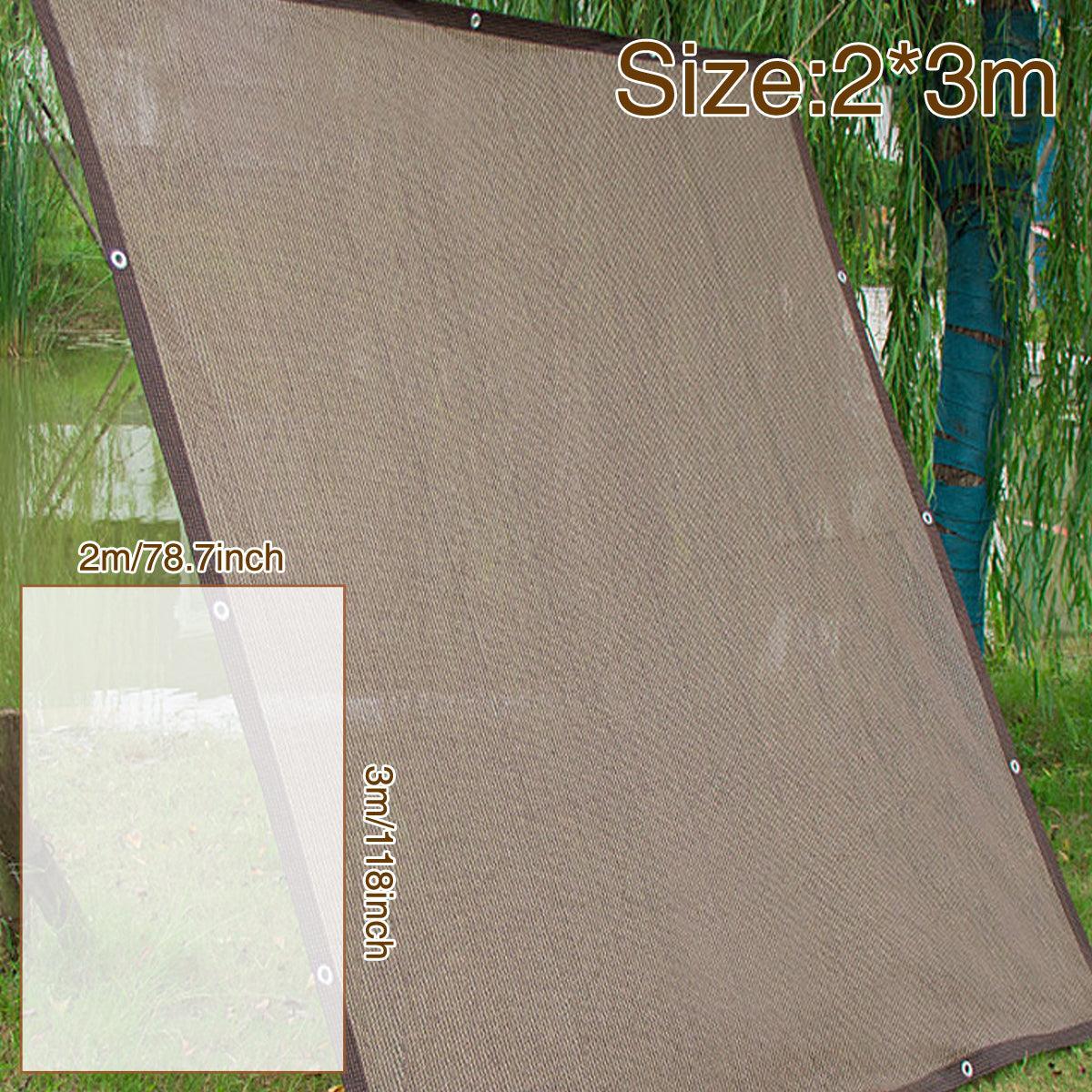 Breathable Sun Shade Sail Canopy Cover Curved Edge Patio Awning Outdoor Brown - Mekamart Australia