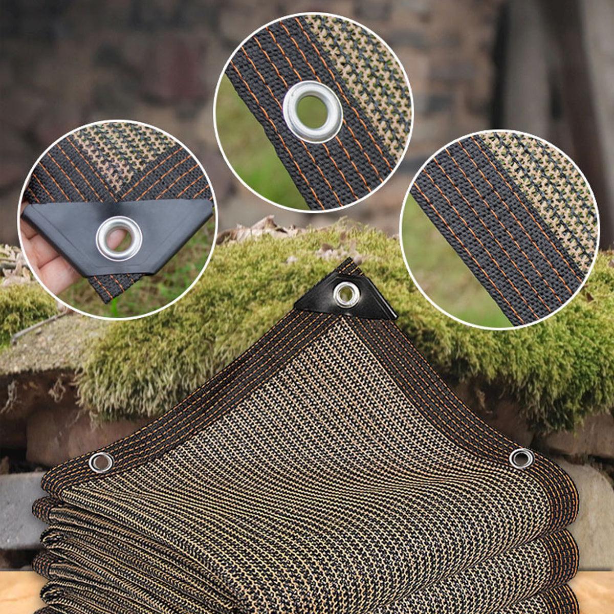 Breathable Sun Shade Sail Canopy Cover Curved Edge Patio Awning Outdoor Brown - Mekamart Australia