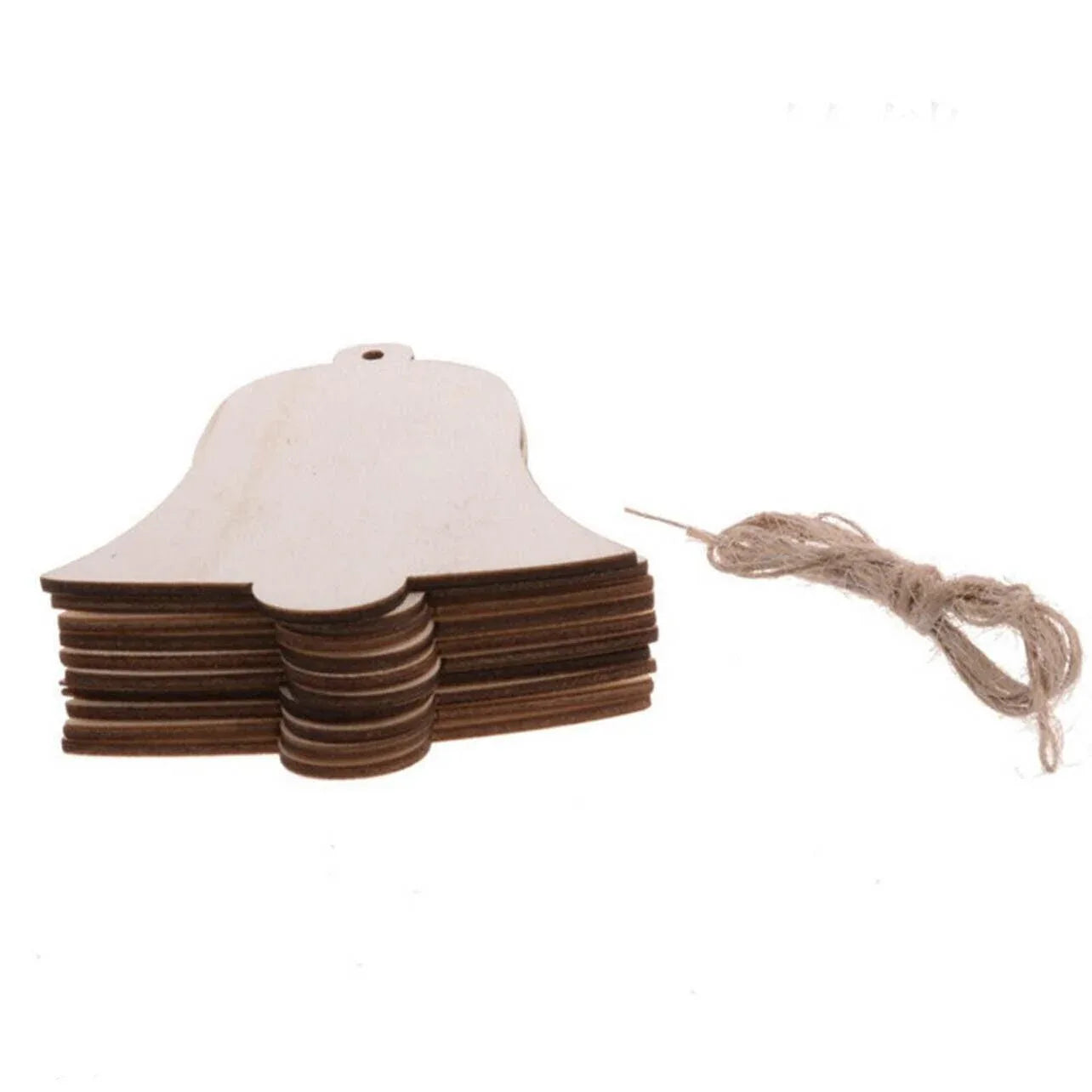 Wooden Christmas Hanging Ornament for Tree DIY Craft Decoration 10pcs - Bell - Mekamart Australia