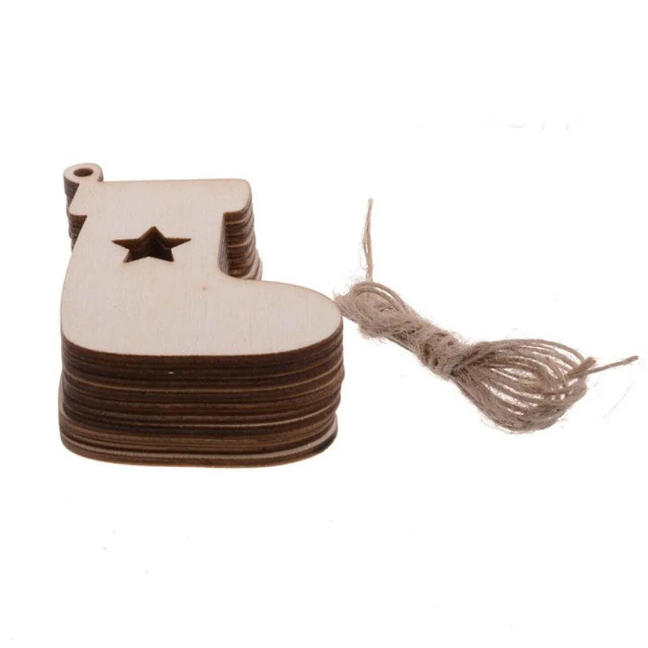 Wooden Christmas Hanging Ornament for Tree DIY Craft Decoration 10pcs - Bell - Mekamart Australia