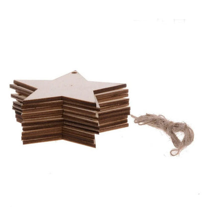 Wooden Christmas Hanging Ornament for Tree DIY Craft Decoration 10pcs - Christmas Stocking - Mekamart Australia
