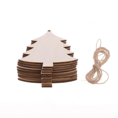 Wooden Christmas Hanging Ornament for Tree DIY Craft Decoration 10pcs - Christmas Stocking - Mekamart Australia