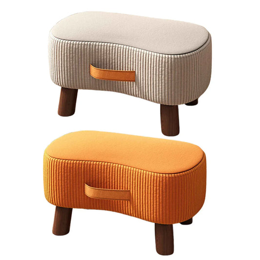 Small Stool for Home Simple Shoe Changing Low Seat Stool Wooden Household Use - Beige - Mekamart Australia