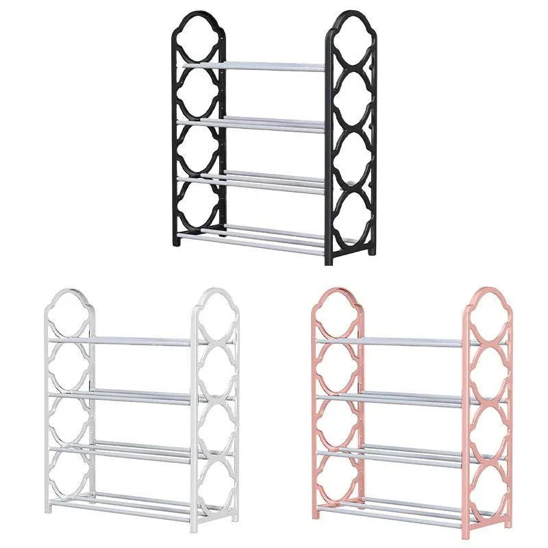 Four Layer Shoe Rack Storage Organizer Multi Tier Shoe Shelf for Entryway Closet - Pink - Mekamart Australia