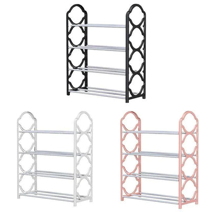 Four Layer Shoe Rack Storage Organizer Multi Tier Shoe Shelf for Entryway Closet - Pink - Mekamart Australia