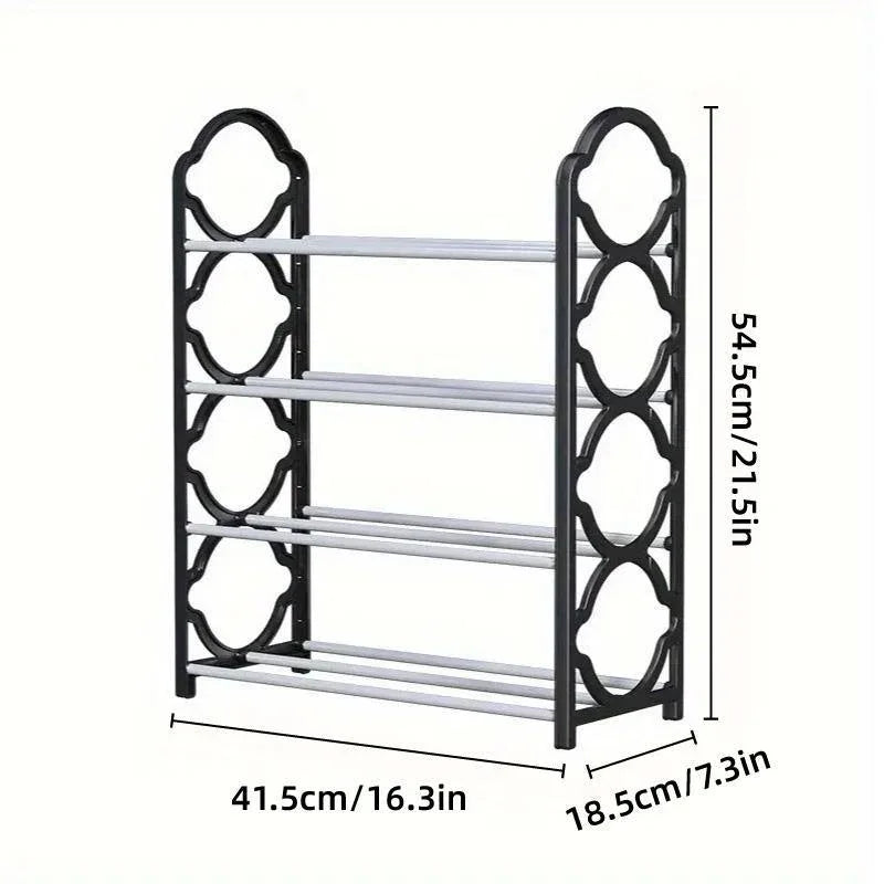 Four Layer Shoe Rack Storage Organizer Multi Tier Shoe Shelf for Entryway Closet - Pink - Mekamart Australia